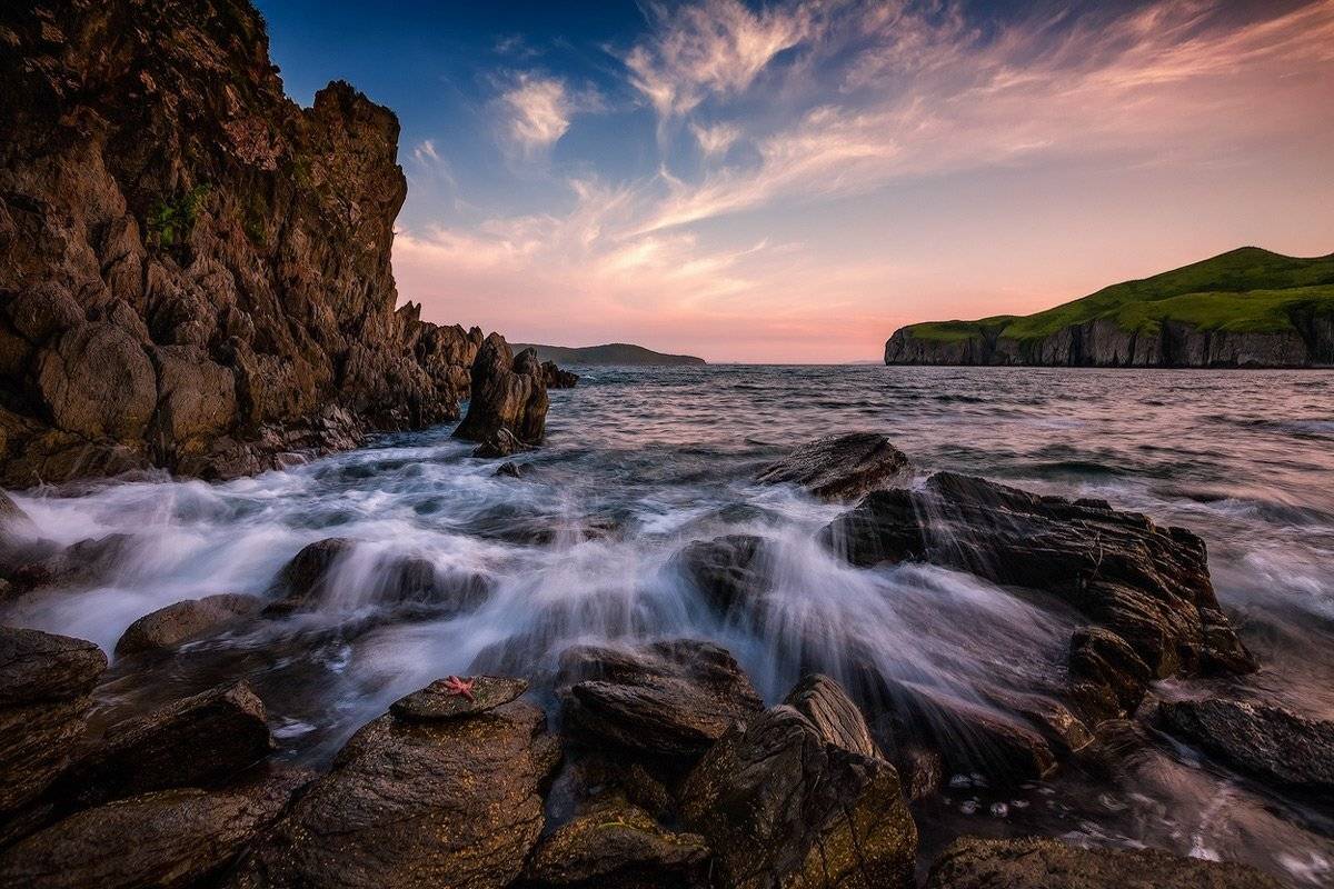 вечер, море, волны, Андрей Кровлин