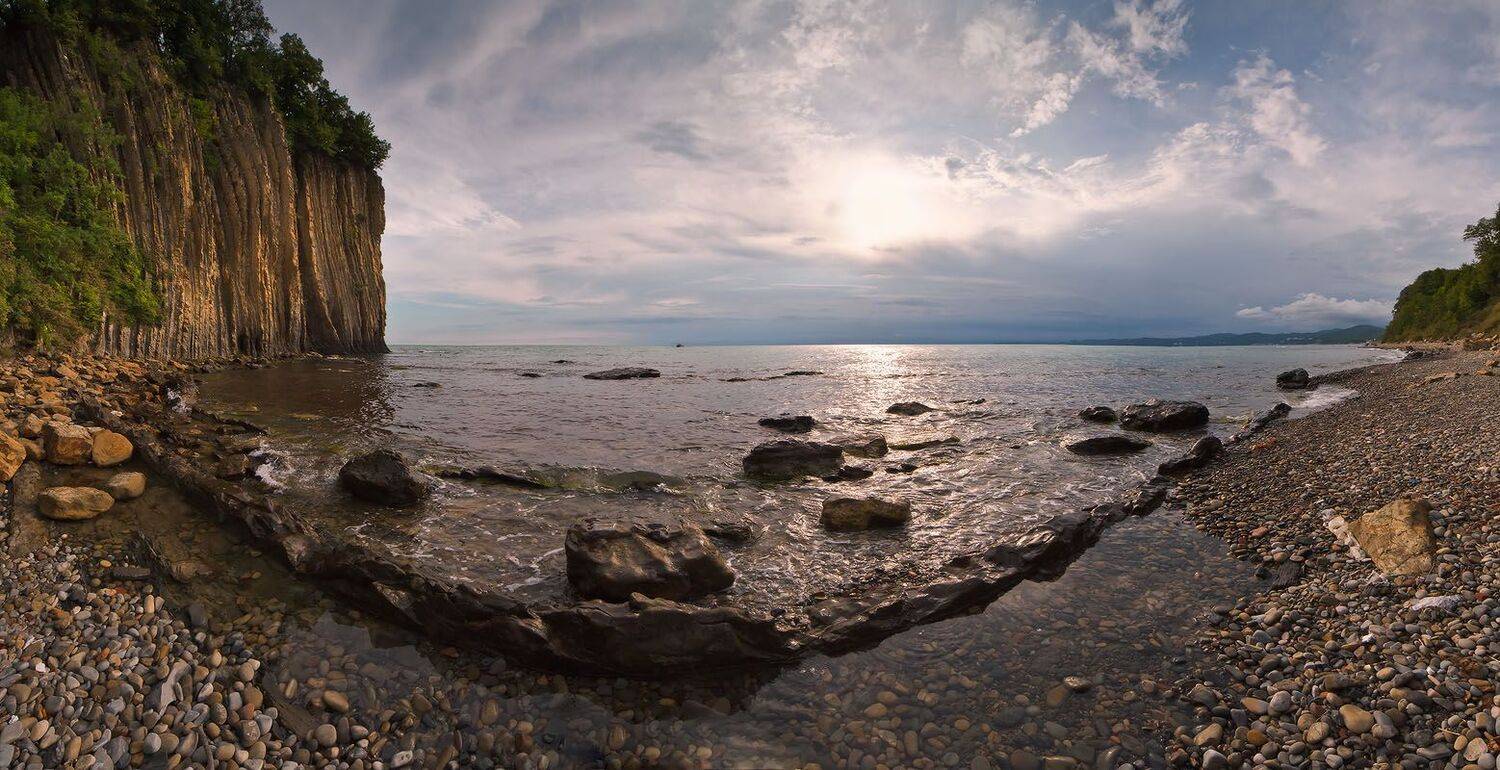 туапсе, скала, кисилева, вечер, панорамма, Николай Мысливцев
