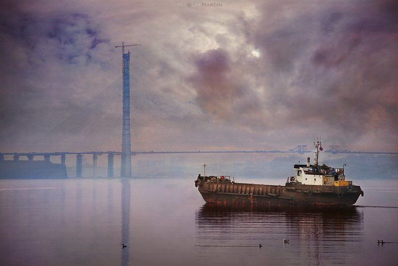 японское, море, корабли, мост Towards фото превью
