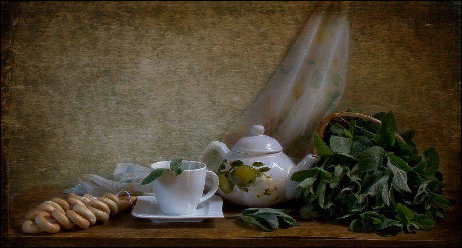 натюрморт, чай, мята,баранки, лето, El. G.