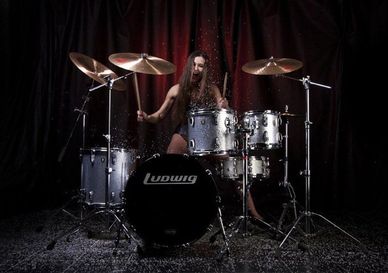 аква-съемка, аква-зона, модель, музыканты, ударник, ударница, мокрая съемка Let\'s rock! фото превью