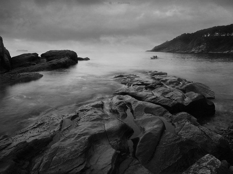 камни, море, длинная, выдержка Stones фото превью