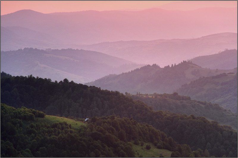 карпаты, закат, домик О карпатском закате и домике фото превью