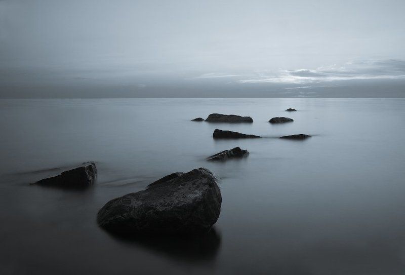 большой утриш, море, вечер, камни, тишина  фото превью