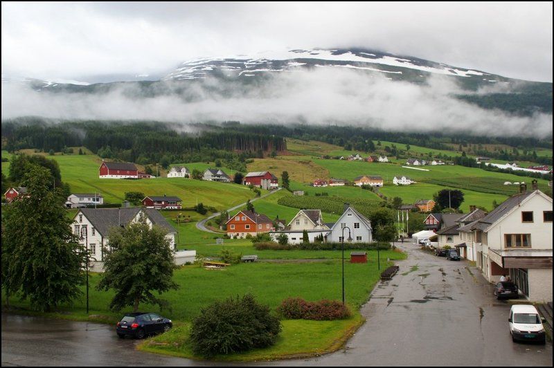 иннвик, норвегия, дождь, вечер, туман Туманный вечер в Иннвике фото превью