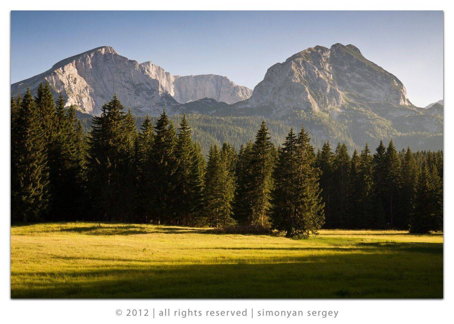 Вечер, Горы, Деревья, Дурмитор, Европа, Елки, Черногория, Симонян Сергей