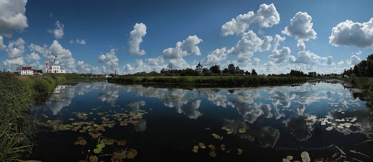 облака, река каменка, суздаль, владимирская область, русь, купола, кресты, церковь, храм, кулешов евгений, евгений кулешов, русь православная, Кулешов Евгений