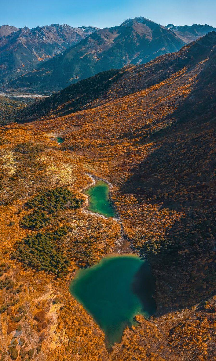 горы, домбай, осень, лес, тебердинский государственный природный биосферный заповедник, кавказ, бадукские озёра, озеро, бадук, хребет,, Лашков Фёдор