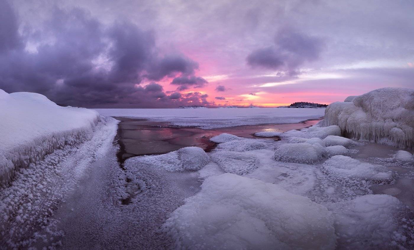 Карелия, Ладожские шхеры, лед, Зимняя Ладога, Арсений Кашкаров