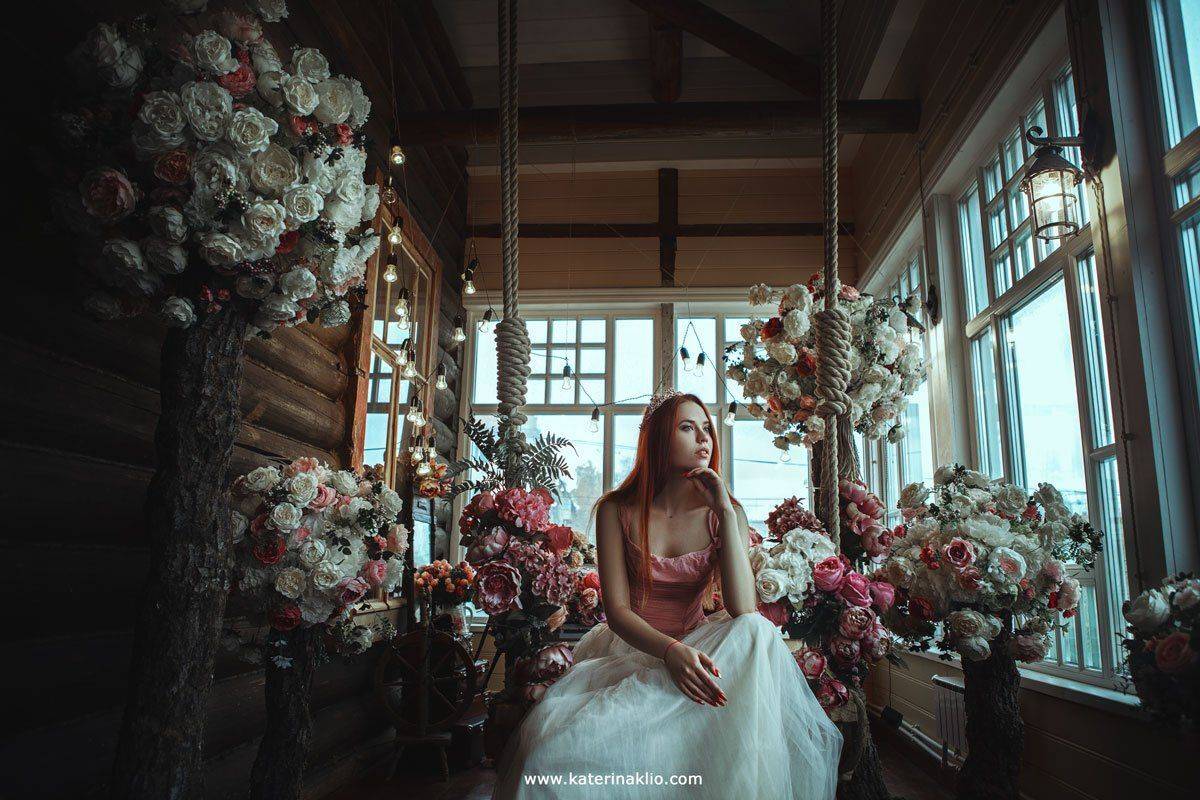 Flowers, art, portrait, Катерина Клио