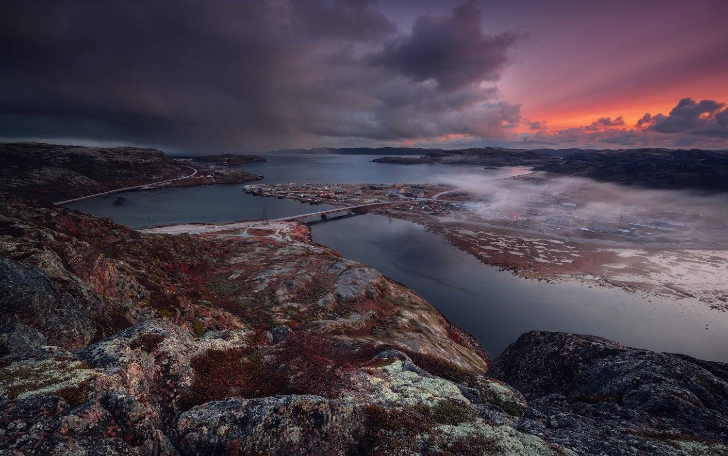 пейзаж,россия,териберка,осень,рассвет,кольский,север,море,туман,облачно, Виталий Истомин