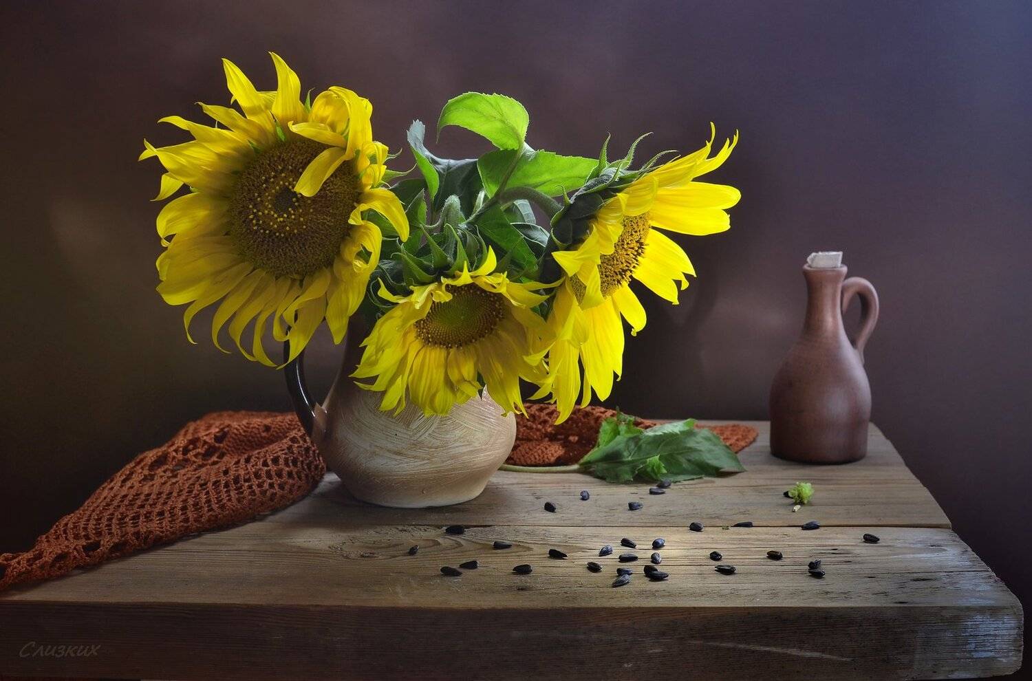 этюд,свет,композиция,букет,лето,подсолнечник,семечки, Инаида