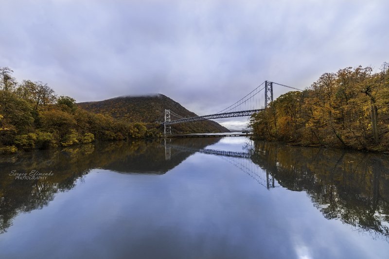 landscape, autumn, fall, colors, newyork, bridge, bear mountain Autumn colors of Bear Mountain, New York фото превью