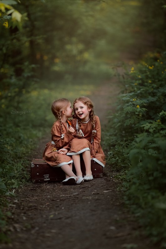 дети, сестры, деревня, винтаж, sunny vikki Чудесные сестрички фото превью