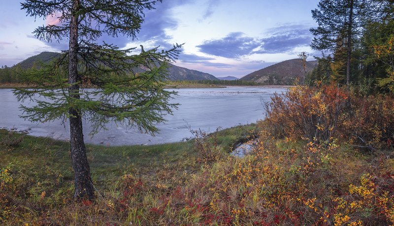 Рассвет на реке Таскан. фото превью