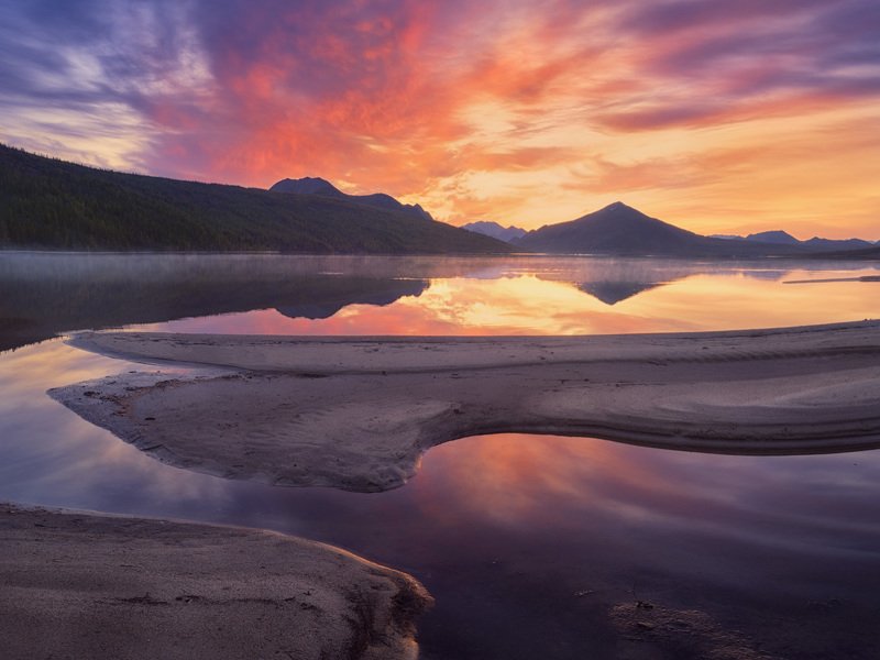 колыма, рассвет, озеро_джекалондона, озеро Багряный рассвет в устье Пурги фото превью