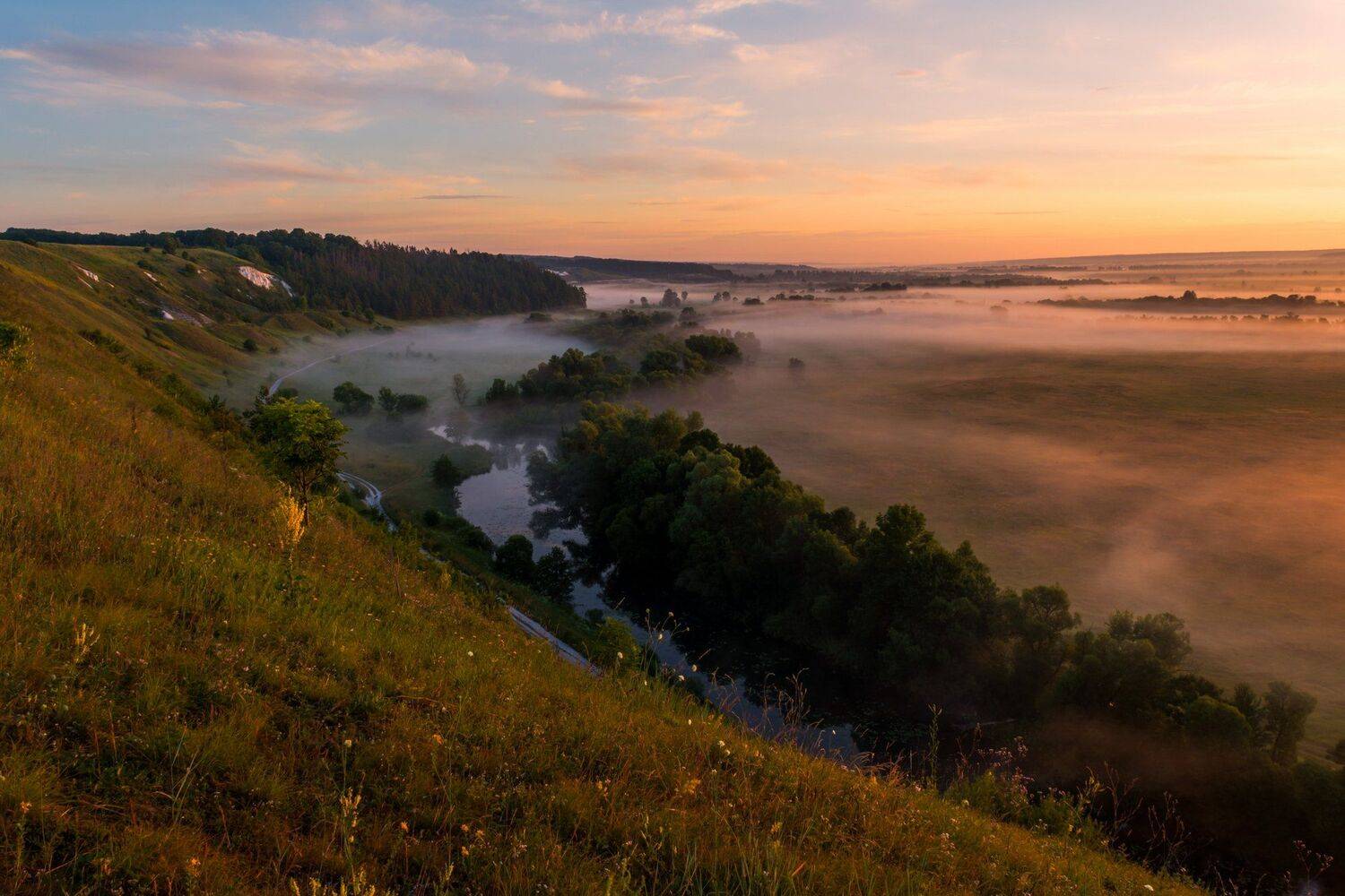 крапивенское городище, река корень, рассвет, Александр Литвишко