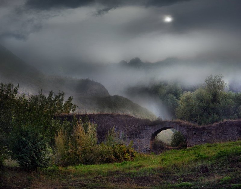 туман, замок, крепость, украина, хотин, хотинская-крепость Туманное утро под стенами Хотинской фортеции фото превью