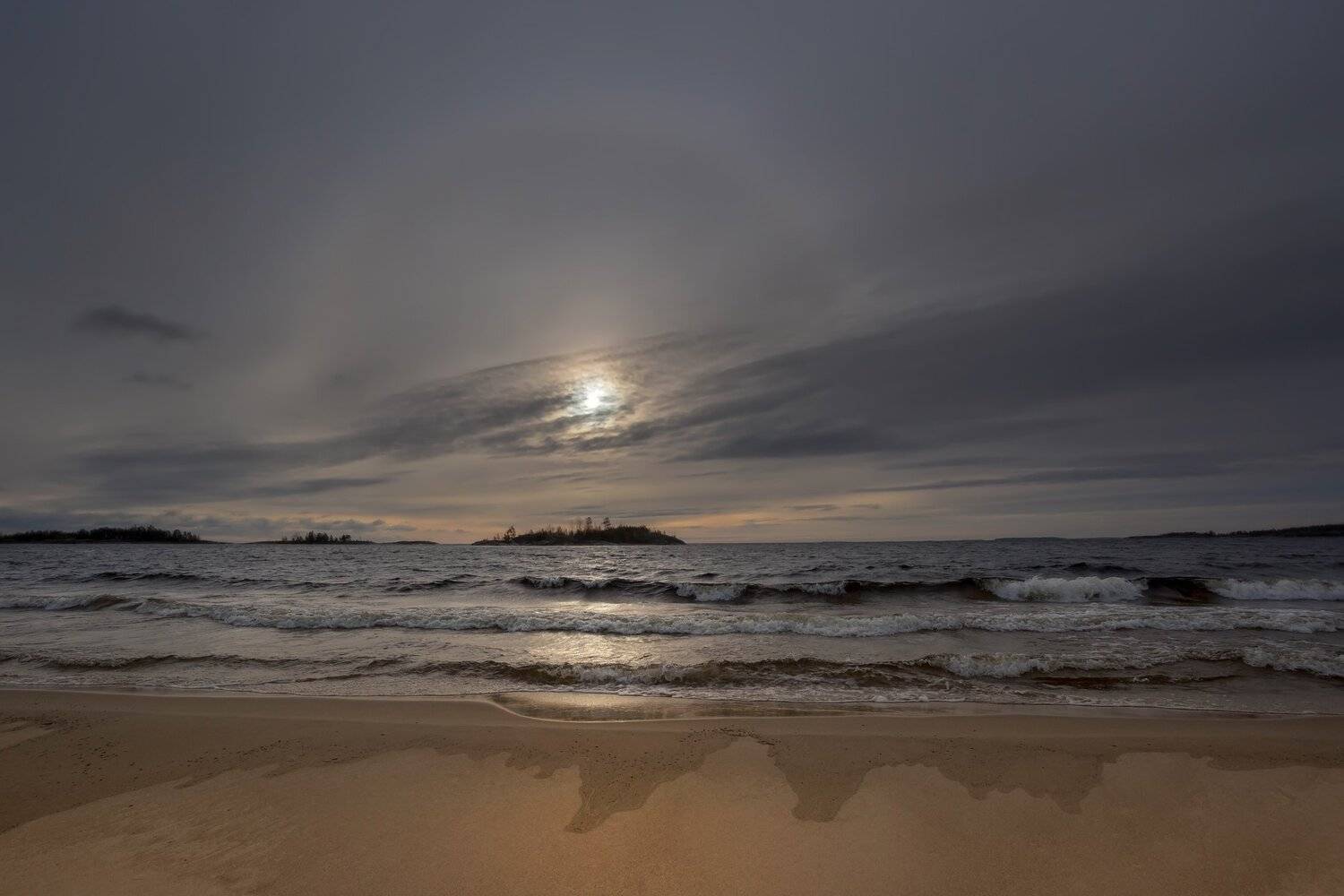 гало ,солнце, ладога, шхеры, карелия, пляж ,песок, Павел Ващенков