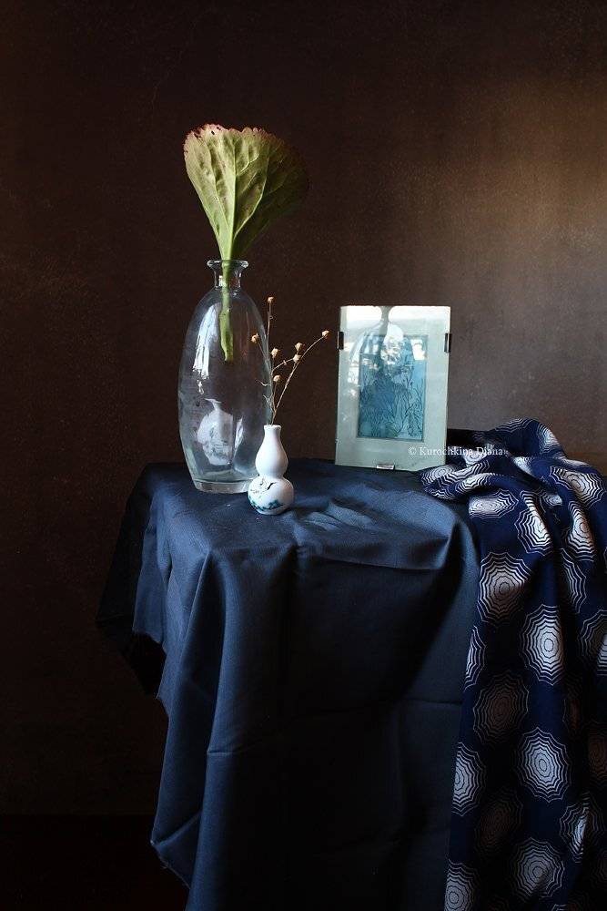 натюрморт, морозный день, фантазия, лист бадана, Курочкина Диана