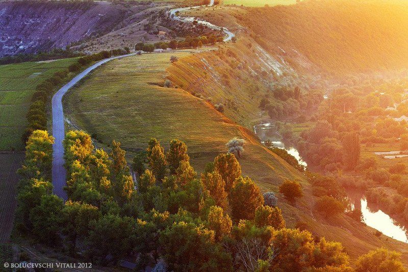 молдова, пейзаж, bolucevschi Закат над ст. Оргеевом фото превью