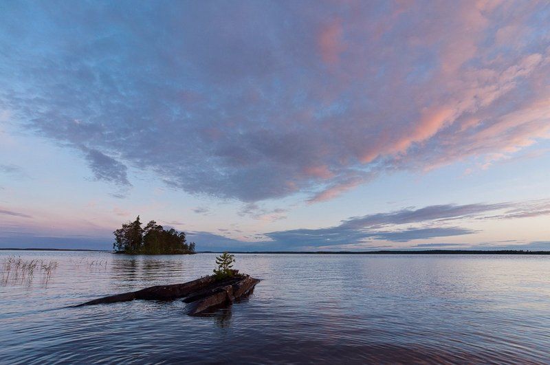 карелия, рассвет, озеро, вода, пейзаж, природа Рассвет в краю озер фото превью