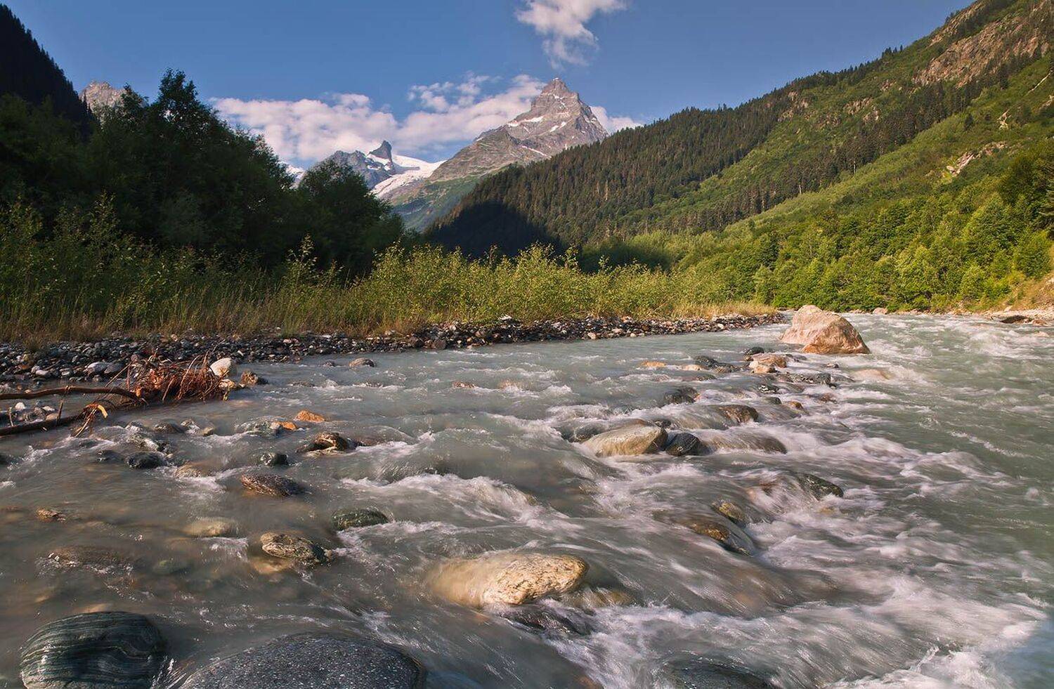 кавказ, домбай, аманауз, лето, тень, Николай Мысливцев