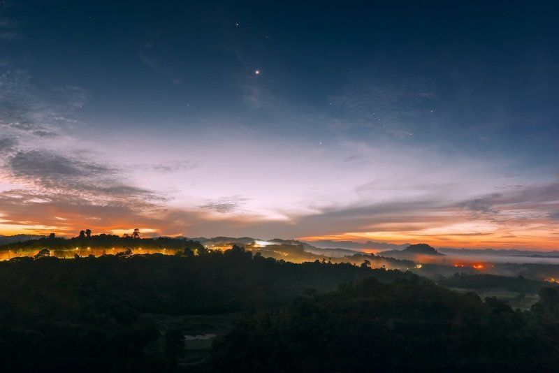 jupiter , khao sok , orion , stars , sunrise, thailand ,  venus Энергия рассвета, утренний этюд фото превью