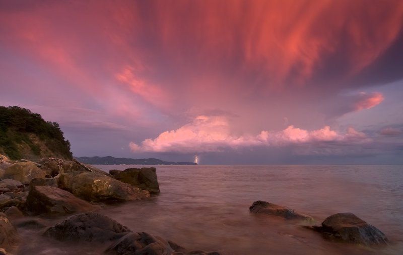 море, закат Грозовая фото превью