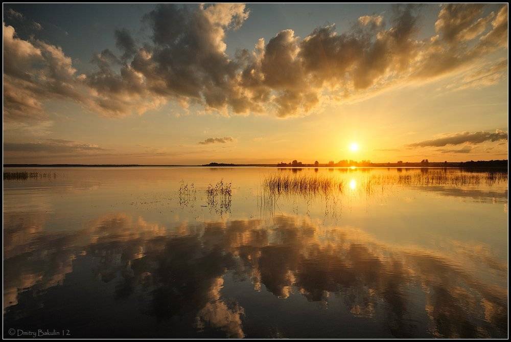 озеро, закат, Дмитрий Бакулин