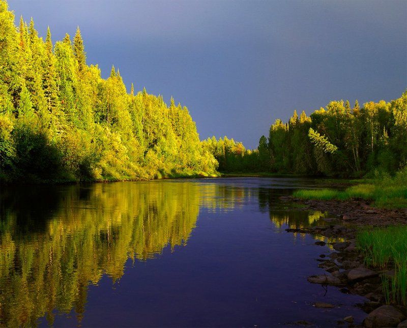 река, лозьва, вечер Уходящее фото превью