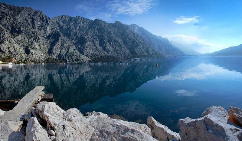 боко-которский, залив, море, адриатика, черногория, штиль *** фото превью