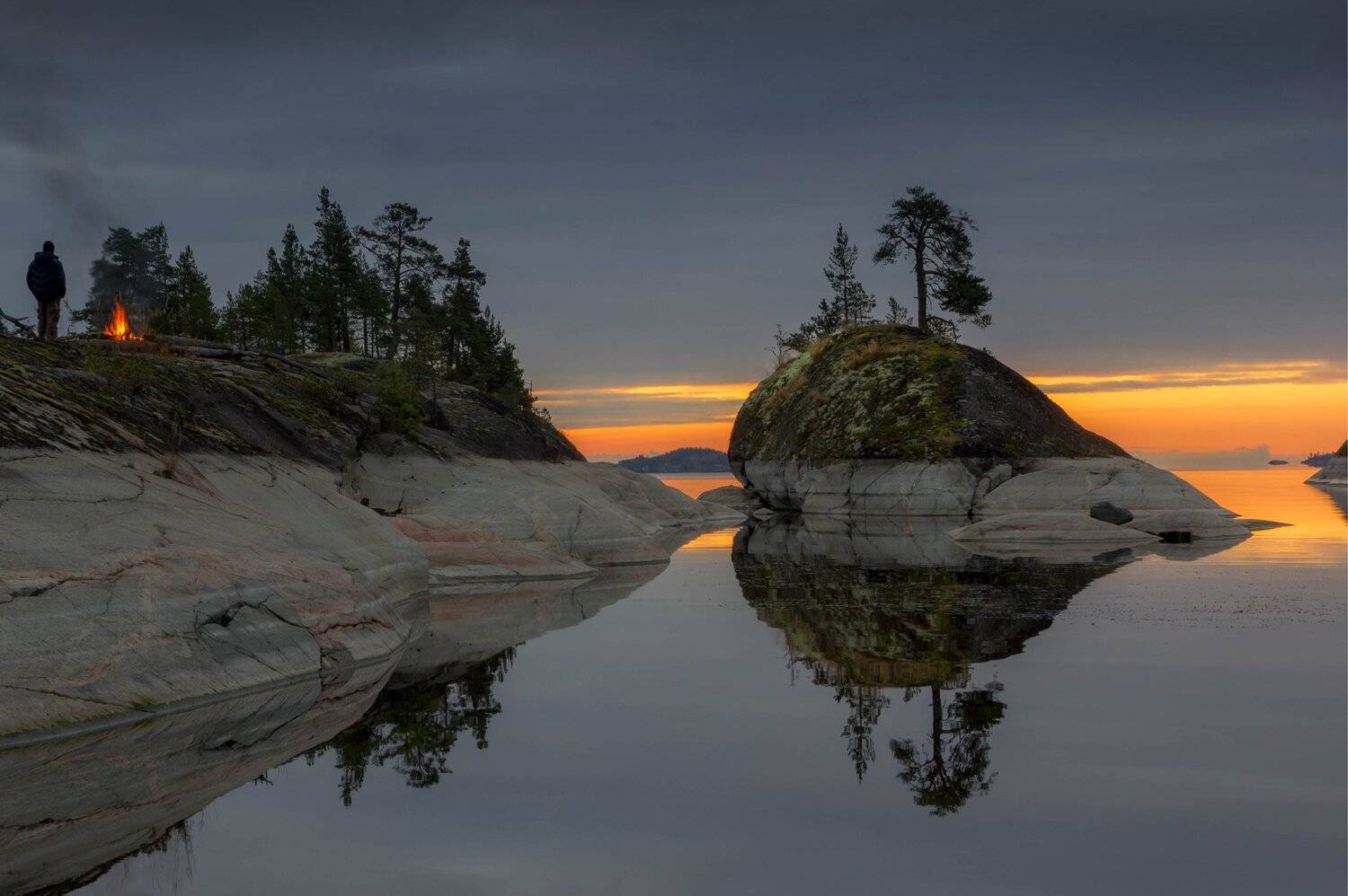 ладога, осень, шхеры, рассвет ,карелия, Павел Ващенков