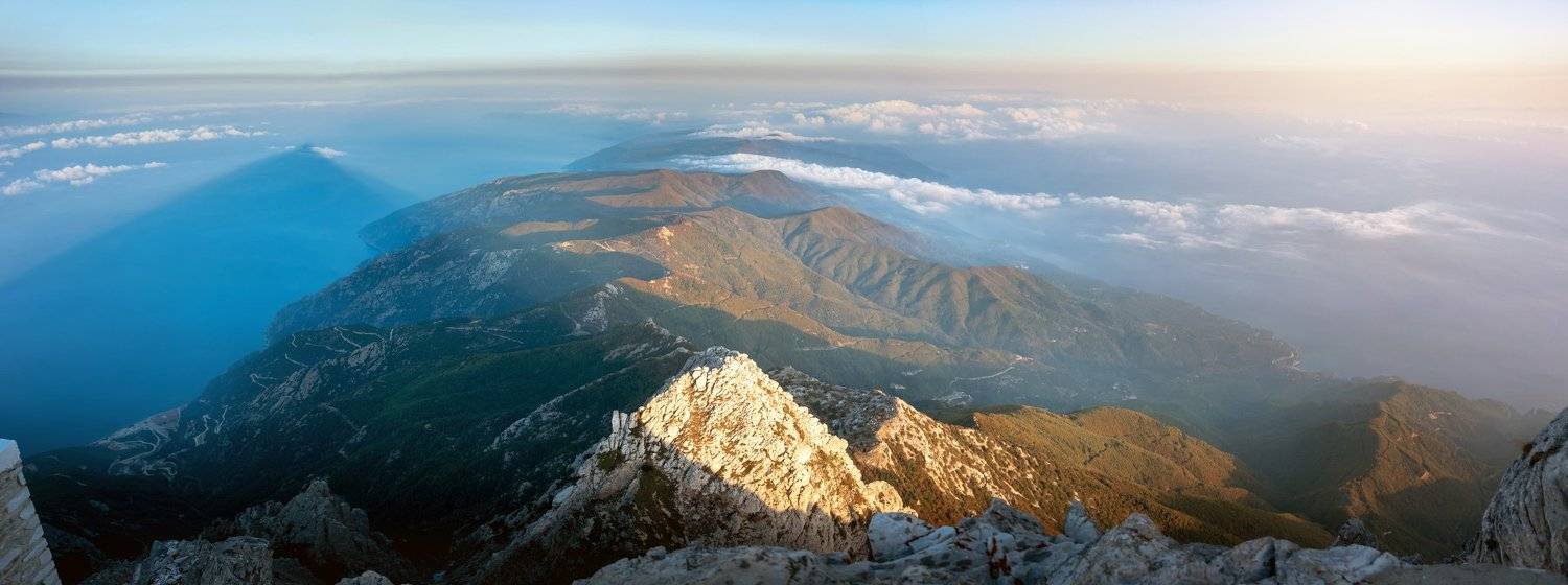 рассвет, греция, горы, море, афон, landscape, Дмитрий Петренко