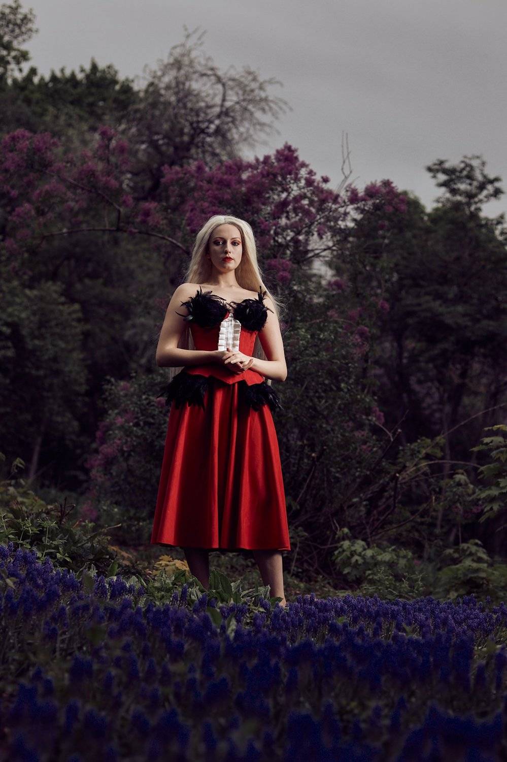 portrait, outdoor, girl, model, models, woman, red, summer, sunlight, , Max Solve