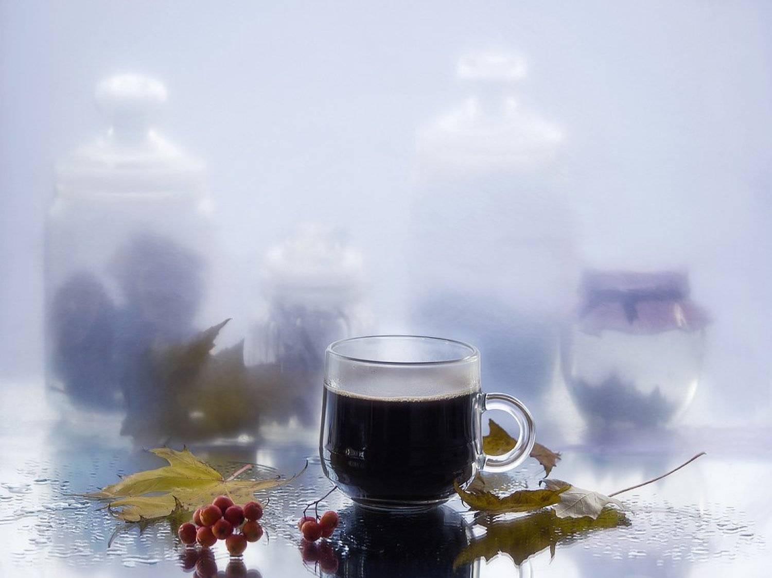 натюрморт, осень, настроение, напитки, кофе, мокрое стекло, Ирина Приходько