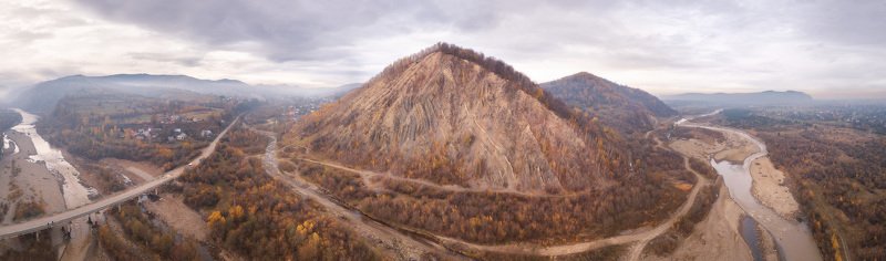горы, карпаты, ноябрь, осень, панорама, прикарпатье, река, украина Ноябрь в Прикарпатье фото превью
