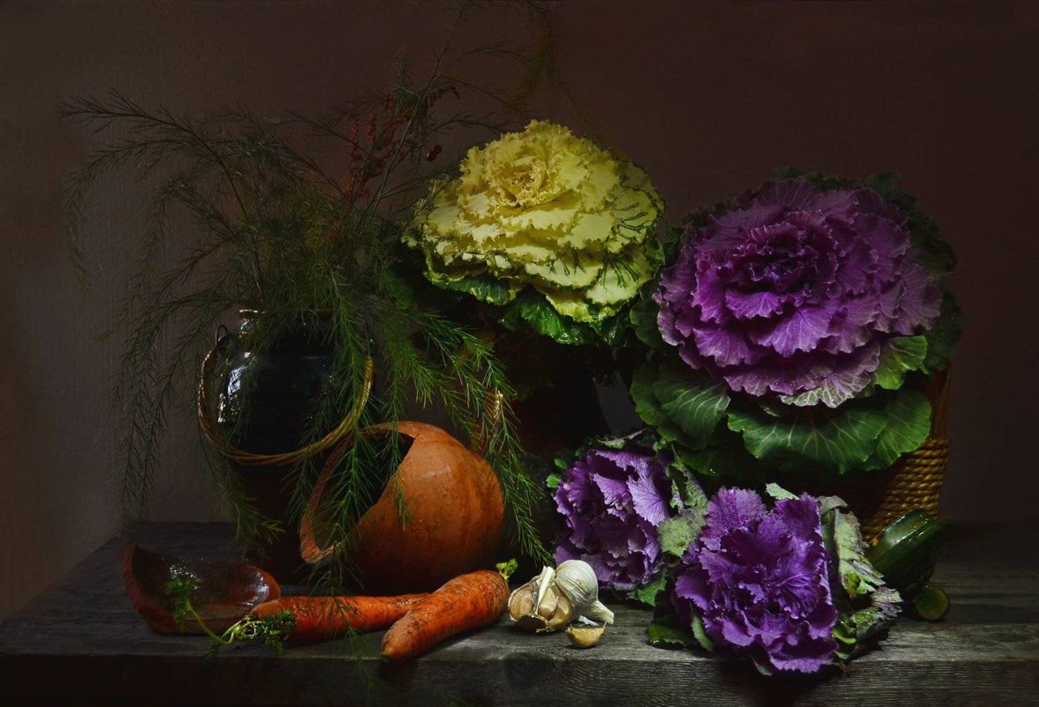 still life, натюрморт, декоративная капуста, осень, ноябрь, Колова Валентина