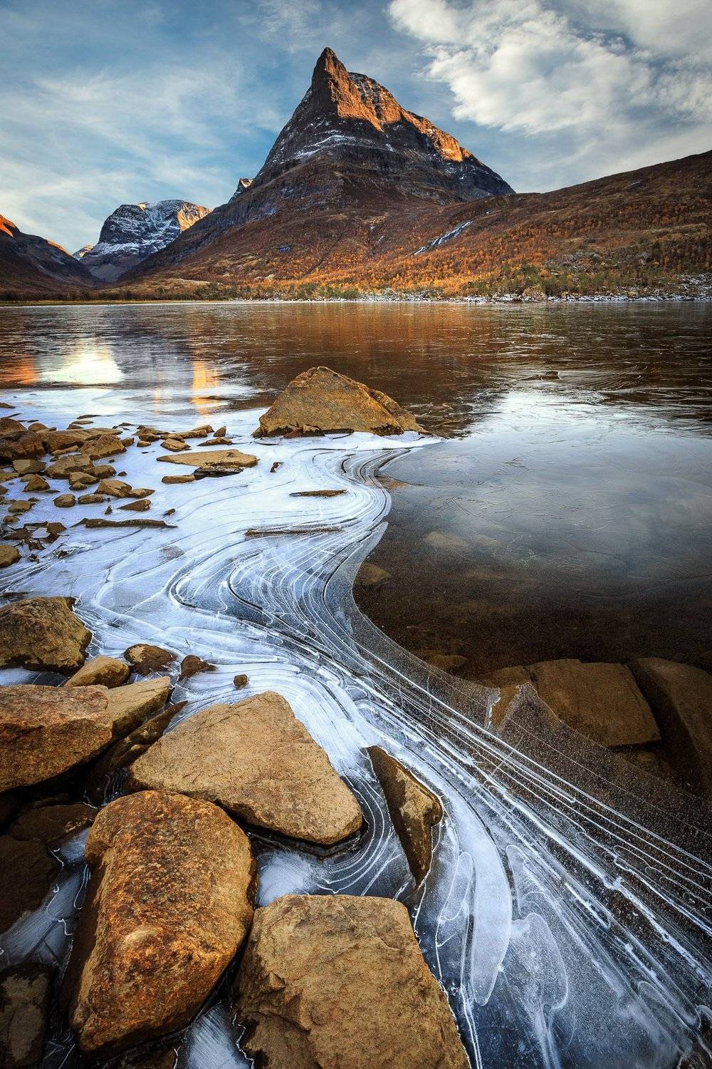 autumn,mountains,norway,norwegian,scandinavian,scandinavia,autumnal,ice,lake,innerdalen,trollheimen, Adrian Szatewicz