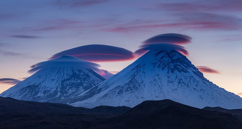 камчатка, пейзаж, вулкан, природа, путешествие, фототур, лето, рассвет Великаны на заре фото превью