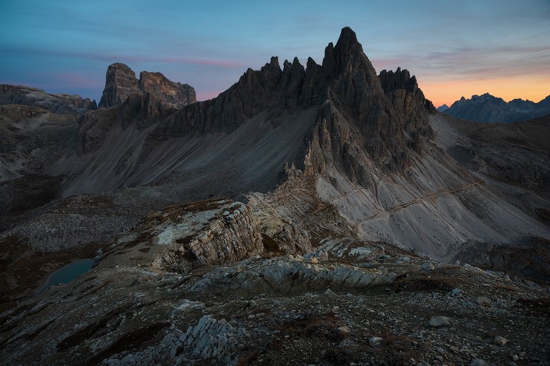 горы, альпы, доломиты, закат, mountains, alps, dolomites, sunset Спящий дракон фото превью