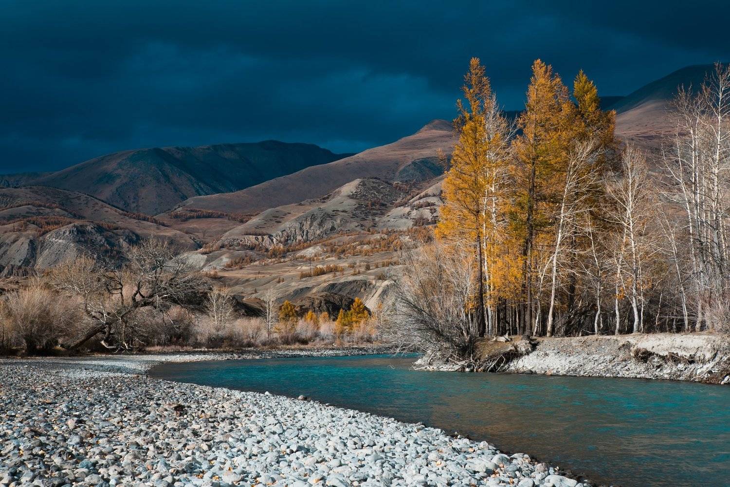 алтай, осень, река, горы, пейзаж,, Алексей Новиков