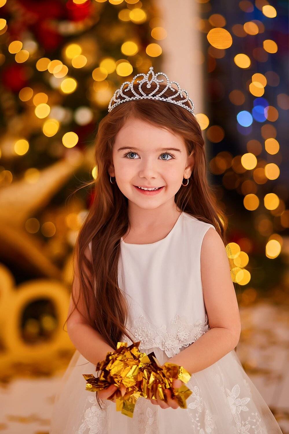 детский портрет, детская фотографий,  красавица, принцесса, новогодняя фотосессия, Анастасия Чупико