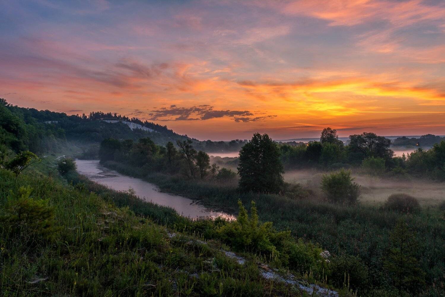 дмитриевское городище,село доброе,рассвет,река короча, Александр Литвишко