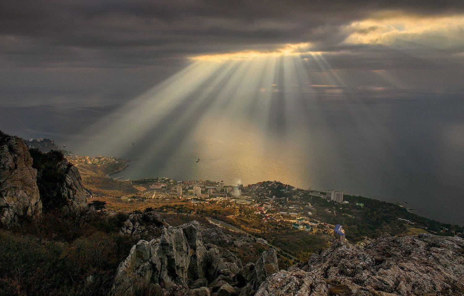 крым, пейзаж,  море, утро, рассвет,  горы, облака, небо, форос,, Владимир Яковлев