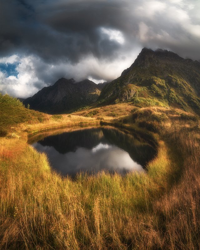 осень, горы, озеро, горное озеро, дзитаку, кавказ, пейзаж Взгляд фото превью