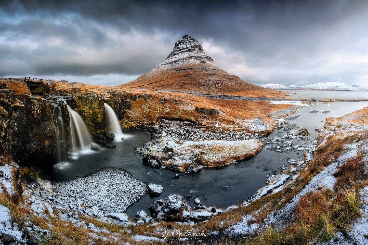 iceland, kirkjufell, mountain, mountains, winter, winter is coming,, Jakub Perlikowski