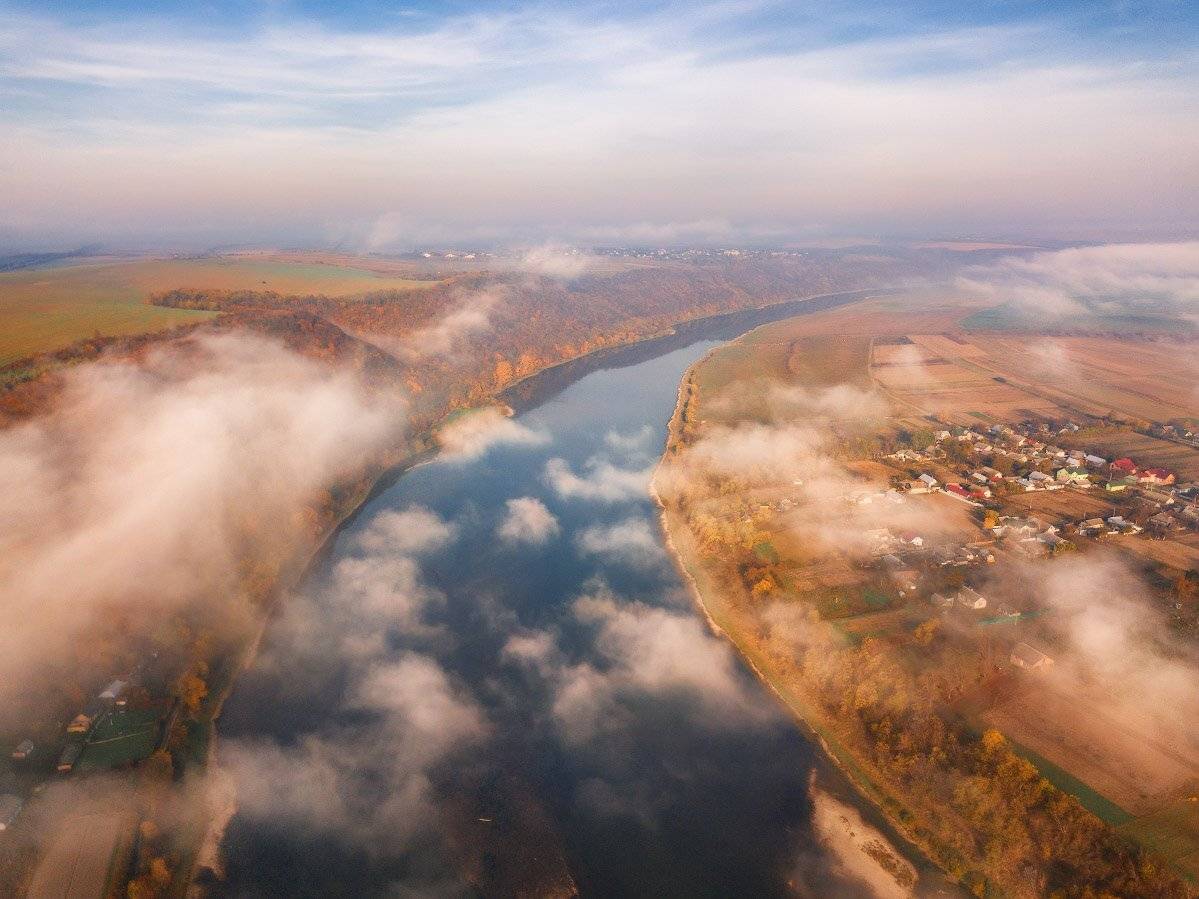 днестр, октябрь, осень, подолье, река, туман, утро, Вейзе Максим