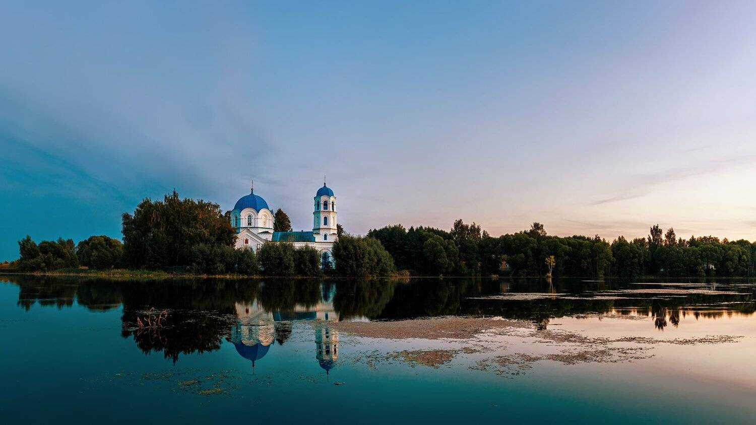 пейзаж, озеро, храм, Сергей Сергеев