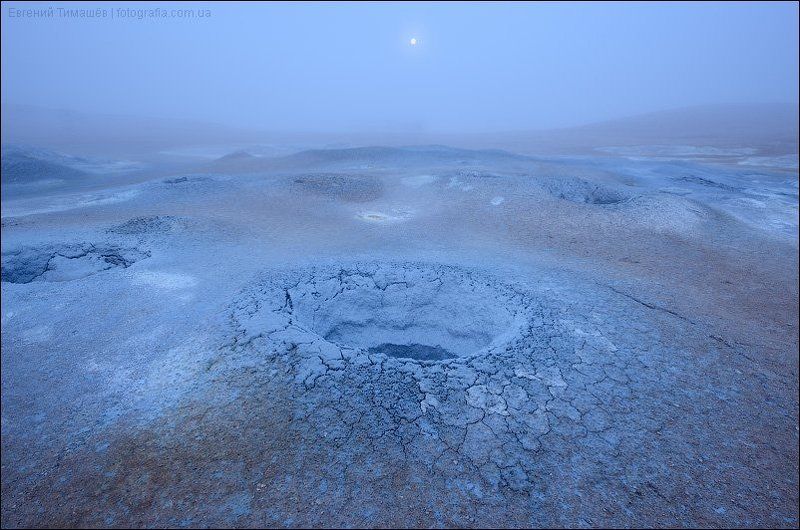 Восход луны в Исландии фото превью